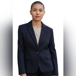 Zara Women’s Black Notch Collar Flap Pocket  1 Button Velvet Blazer Size Small